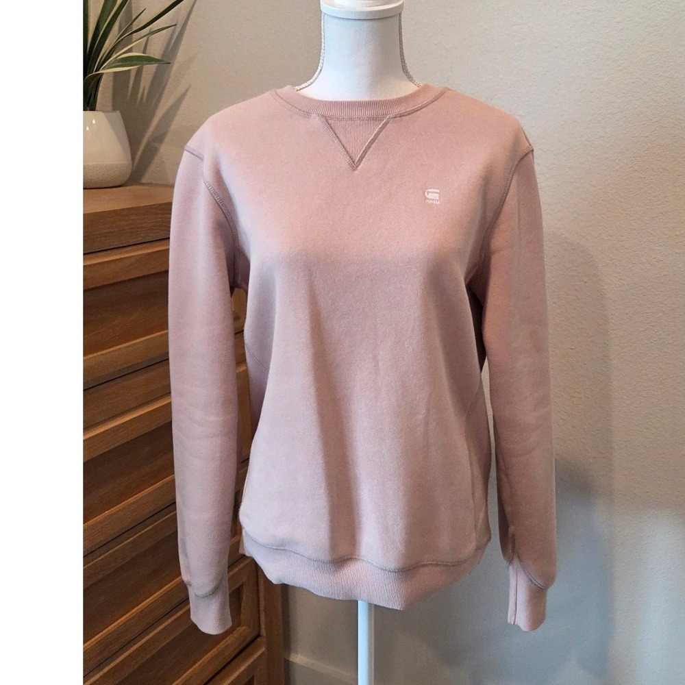 G-Star Raw‎ Womens Sustainable Crewneck Sweatshirt Pink Size S Logo Pullover